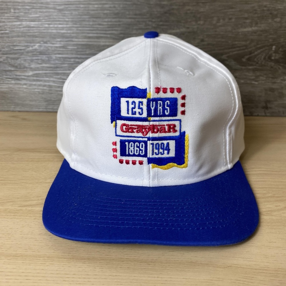 VINTAGE Graybar Hat Cap Snap Back Embroidered Promo Mens 125 Years Anniversary 9